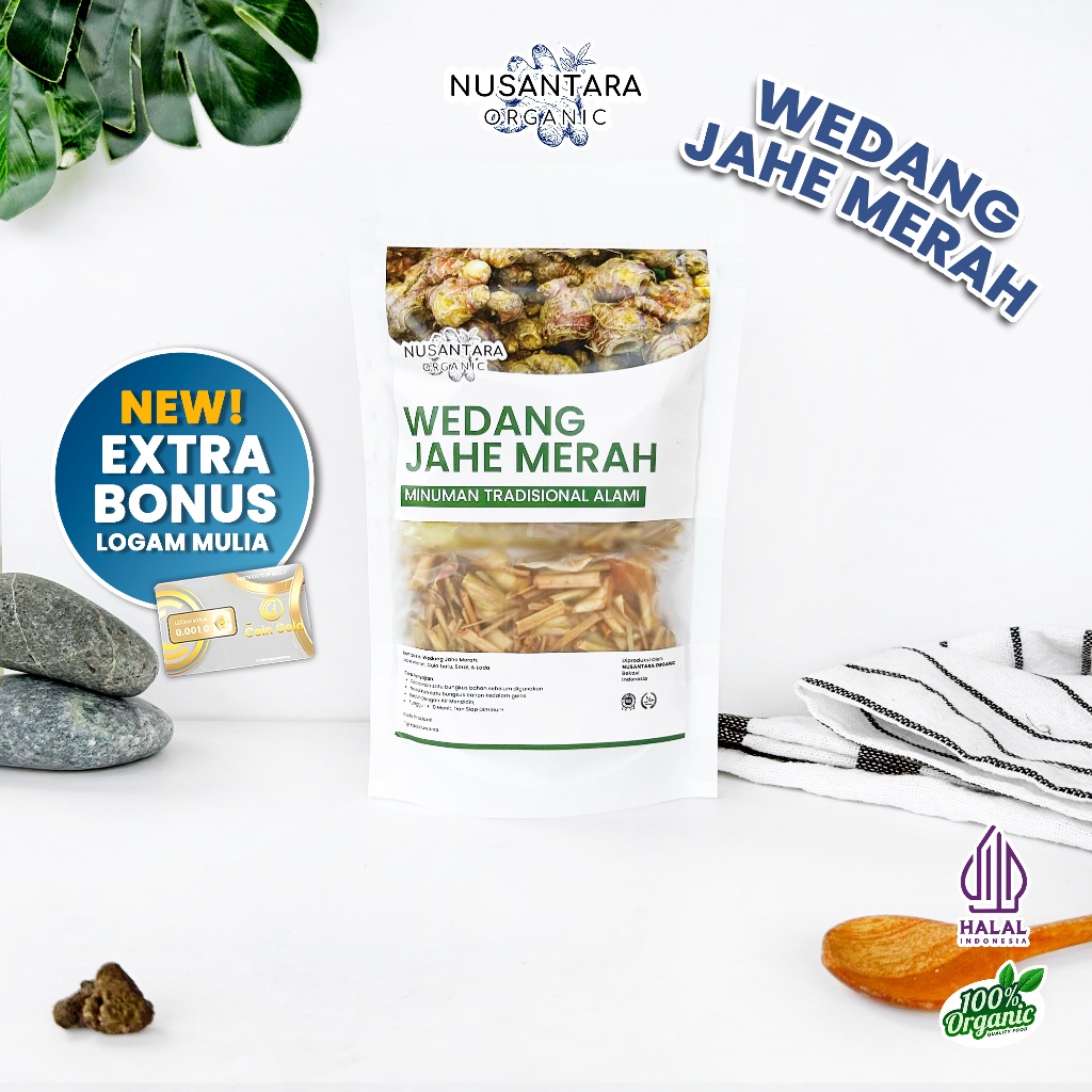 

Nusantara Organic Wedang Rempah Jahe Merah Komplit Tradisional Herbal Alami Minuman Seduh Instan