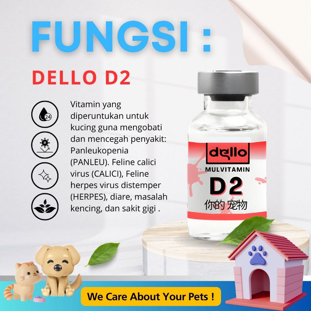 Artavela45 Obat D2 Kucing Vitamin Suntik Untuk Flu Calici Virus Gangguan Saraf Anti Virus Chomel