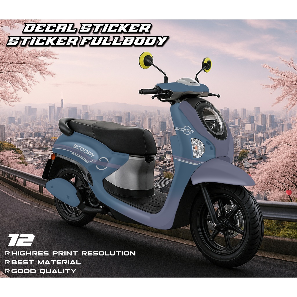 12 Decal Scoopy Full Body 2025 Stiker Scoopy Lagi Viral 2025 Decal Scoopy Full Body 2025 Striping Sc