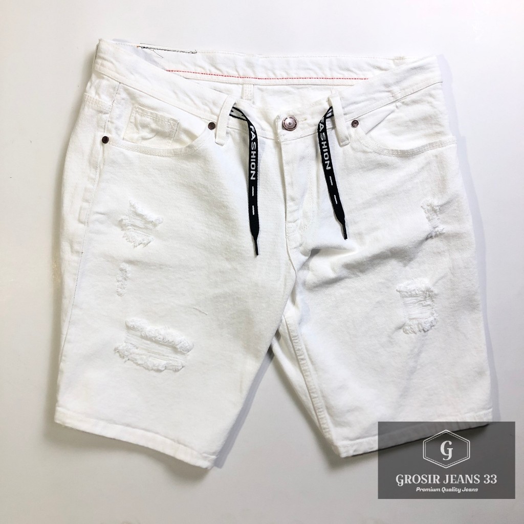 Celana Pendek Jeans Pria Dewasa Ukuran Jumbo Sobek