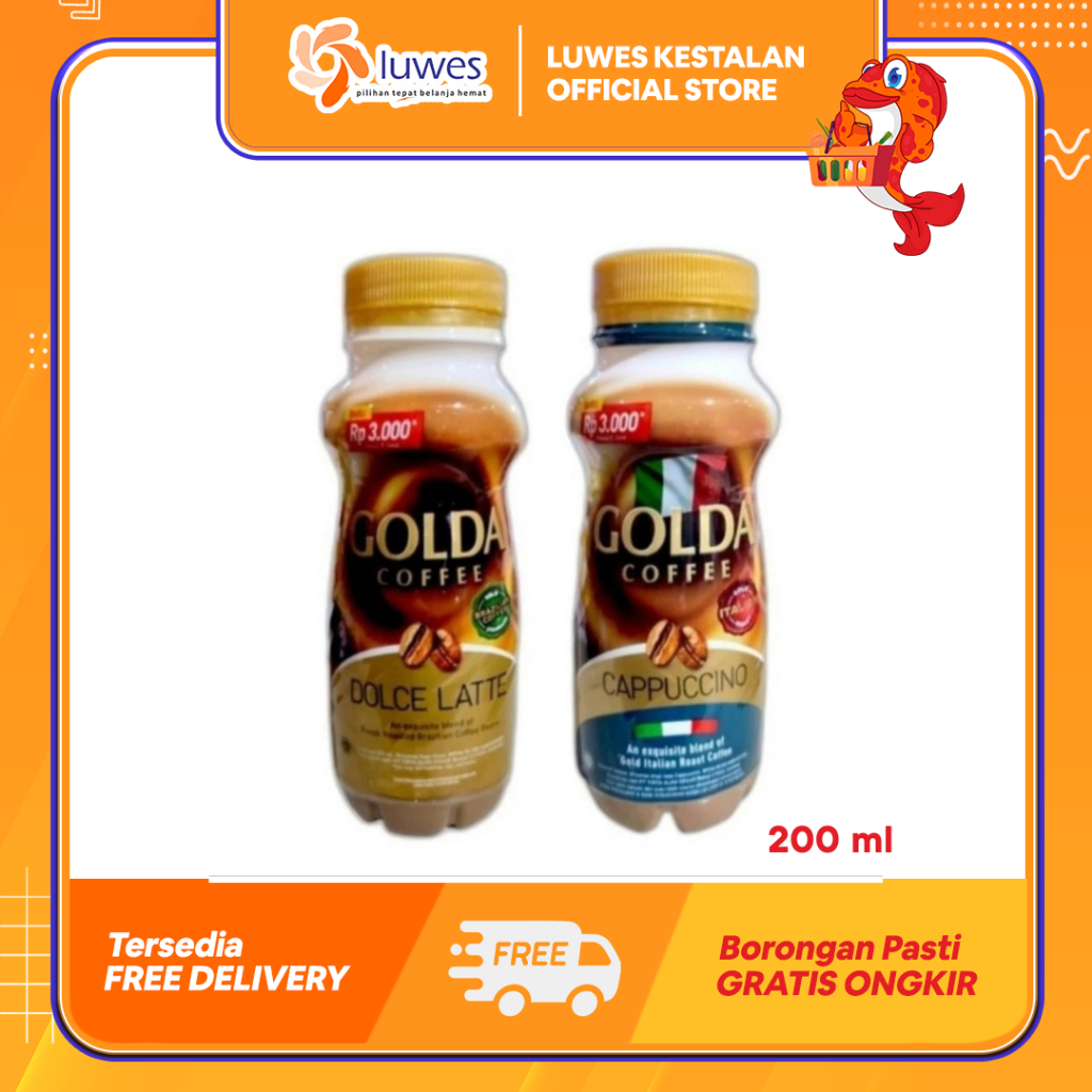 

Golda Kopi Instan 200ml Dolce Latte / Cappucino Terbuat Dari Biji Kopi Brazil & Dengan Perpaduan Susu Belgia