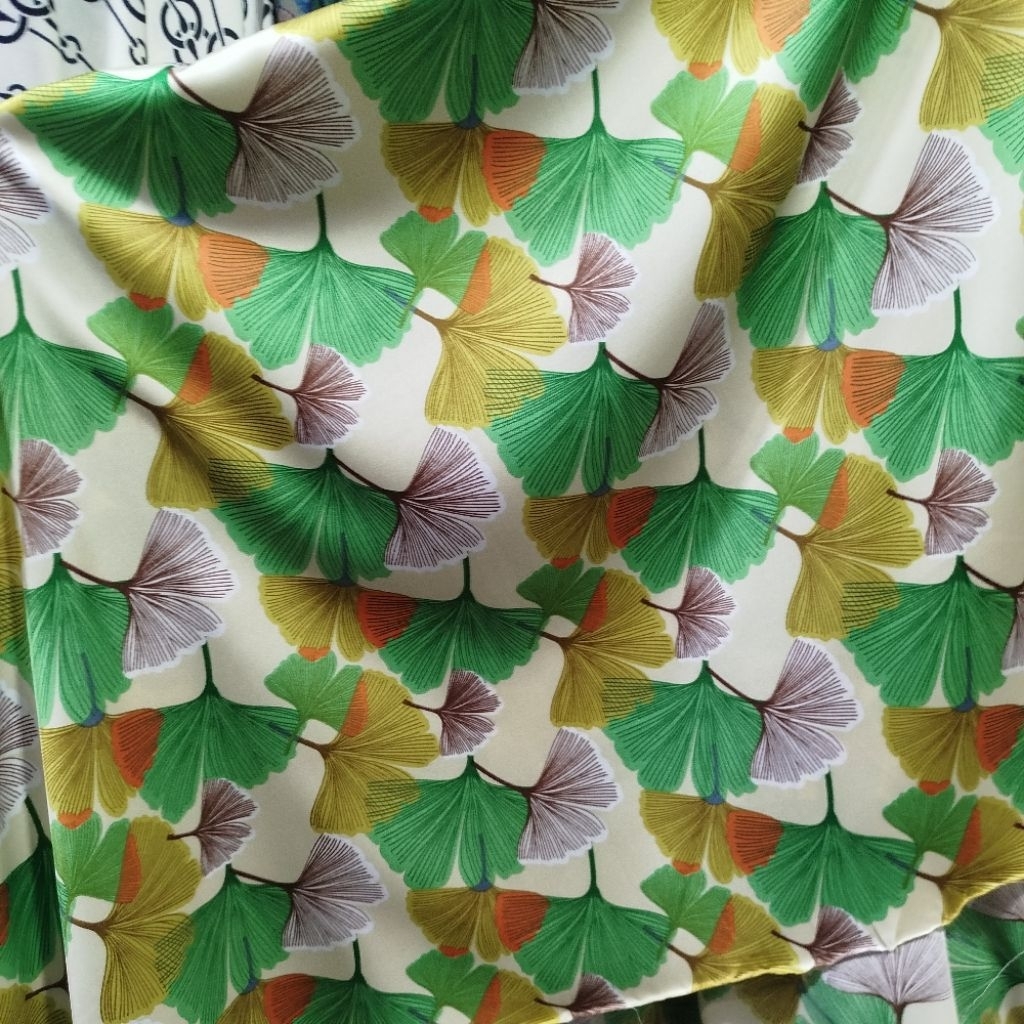 Bahan Satin Motif - Kain Saten Silk - Bahan Satin Silk Motif - Kain Kebaya - Kain Meteran - Bahan Sa