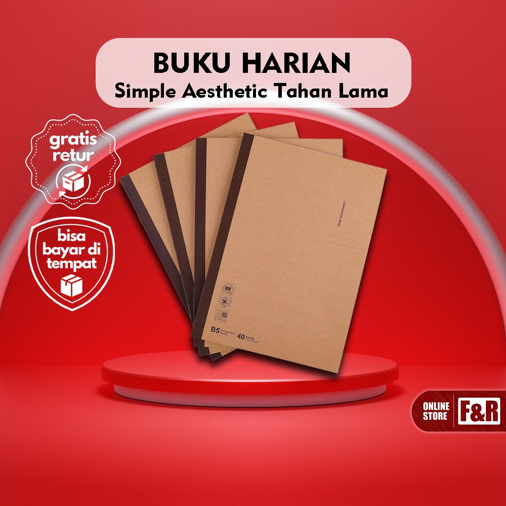 

Notebook Kraft Brown B5 Desain Minimalis Buku Harian Vintage Buku Tulis Catatan Harian Aesthetic Warna Natural