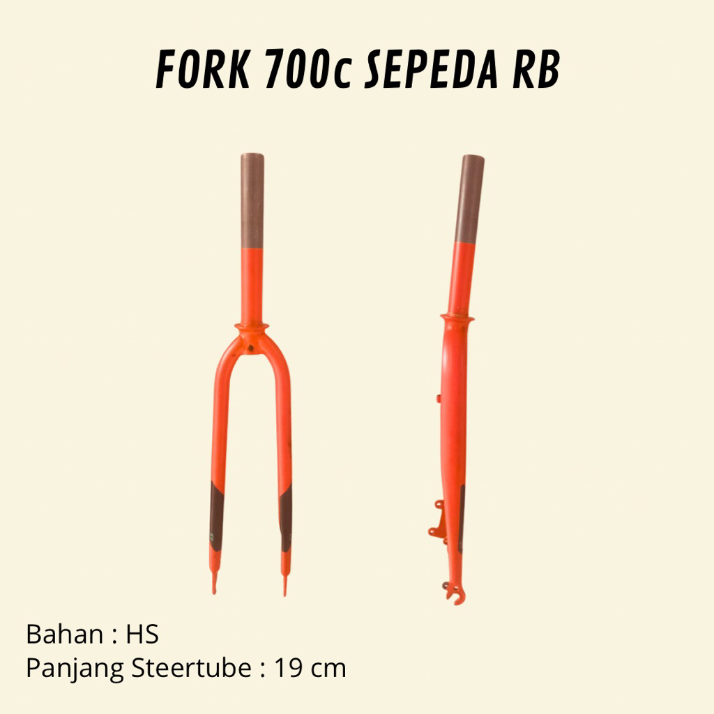 FORK 700c Garpu Sepeda RB (RoadBike) Highten Steel Part Second Original