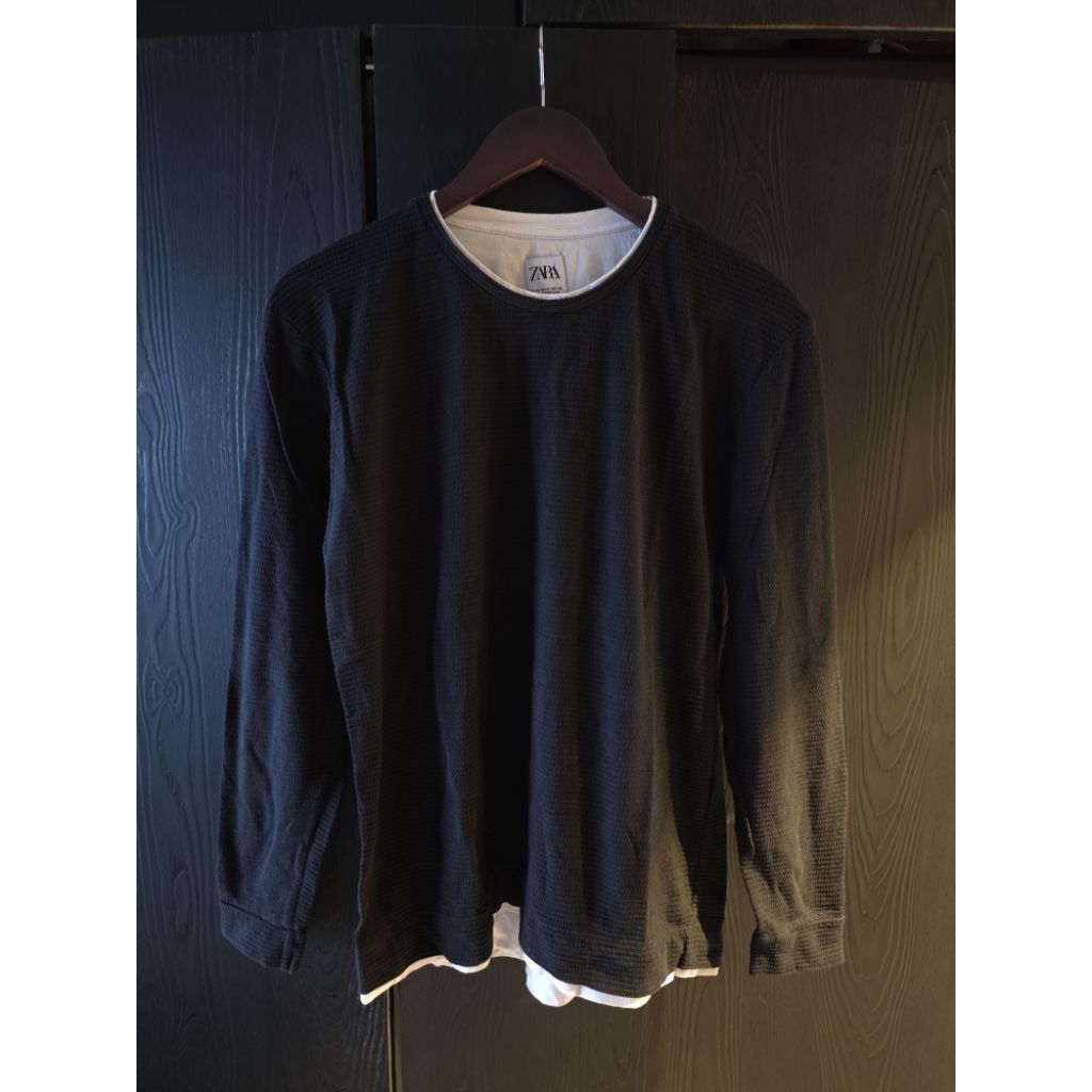 Zara long sleeve Black Vintage. Rare Edition. 100% original. size M. baju lengan panjang pria warna 