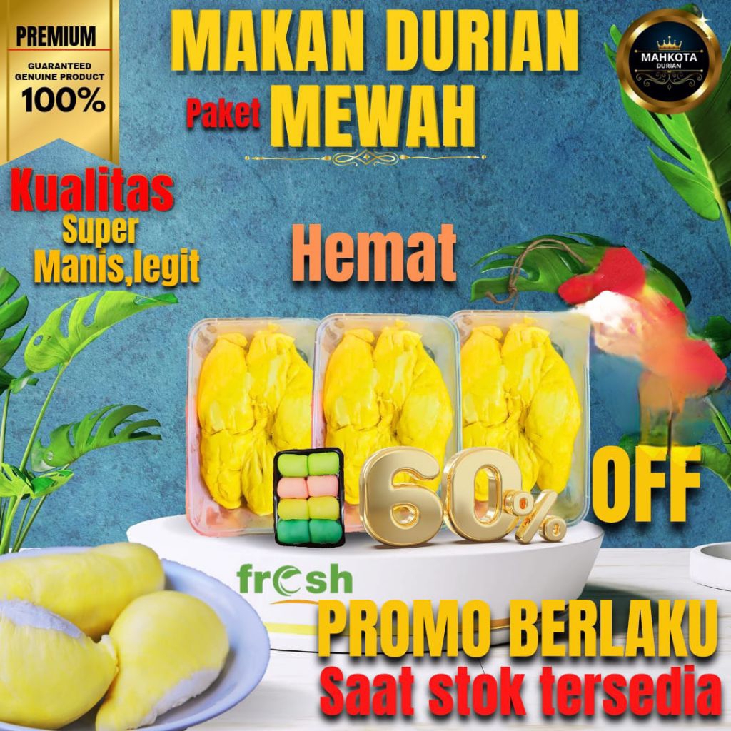 

PAKET DURIAN MEWAH 3 BOX DURIAN MEDAN+1 PCS PANCAKE DURIAN