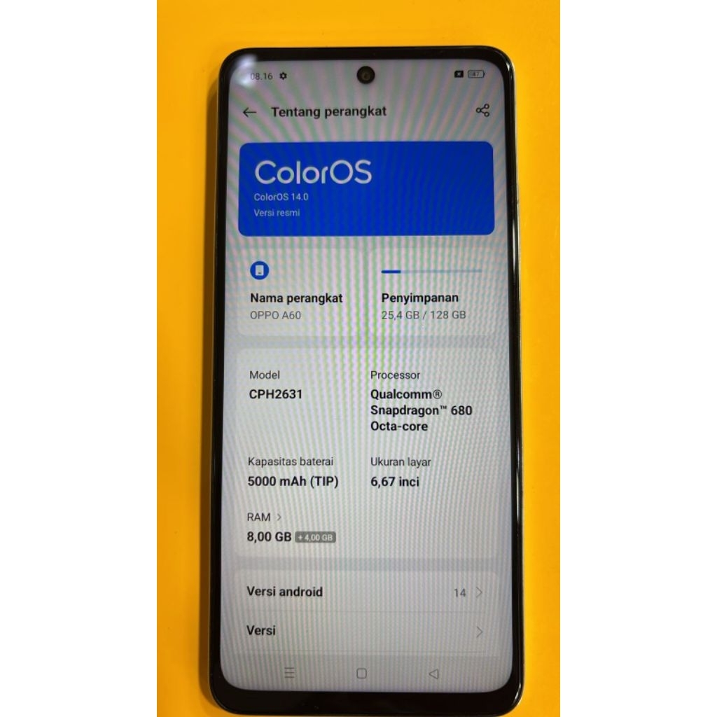 Oppo a60 ram 8/128