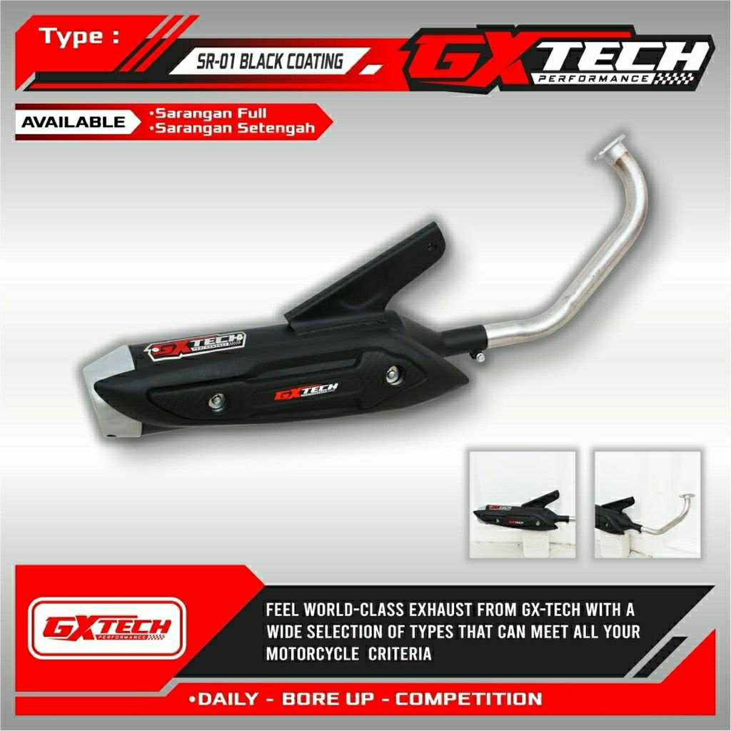 Knalpot best seller GX TECH Performance SR-01 Suara Ngebas adem Vario PCX beat deluxe Scoopy fi spor