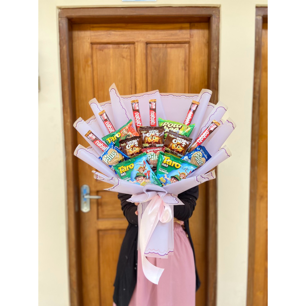 

buket snack rendom/buket snack murah semarang/buket snack wisuda/buket snack gift