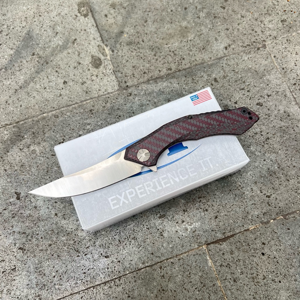 Zero Tolerance ZT 0462 Sinkevich 20CV Flipper Knife Red Carbon Fiber Handle