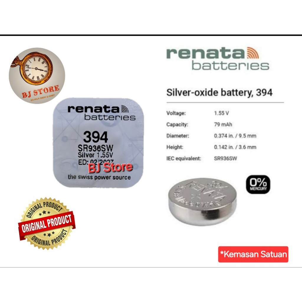 Baterai 394 SR936SW Renata Original Baterai Jam Tangan SR 936 SW