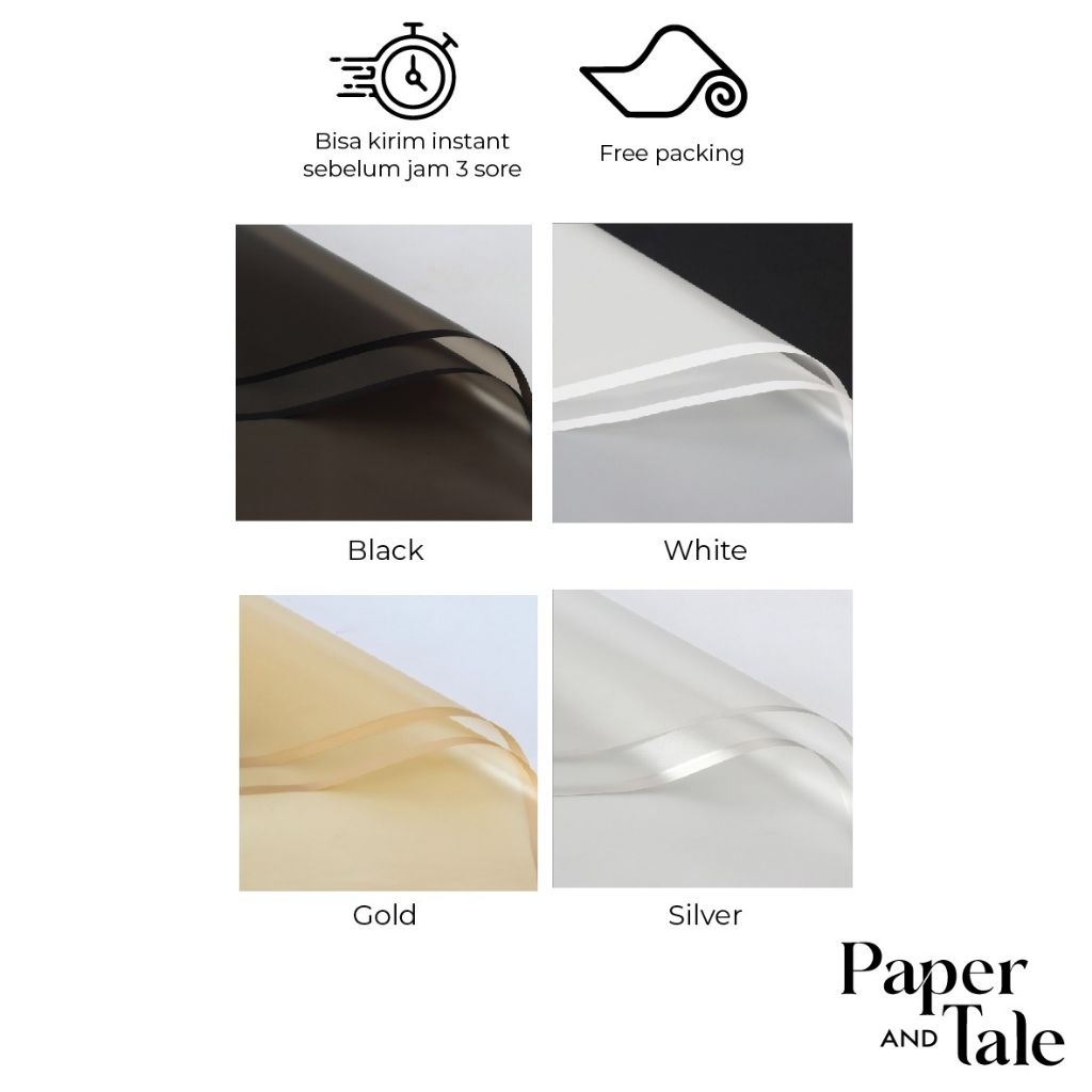 

[10 LEMBAR] TRANSPARENT LIST KERTAS BUKET BUNGA / FLOWER BOUQUET WRAPPING PAPER/ CELLOPHANE PAPER/ KERTAS CELOPANE