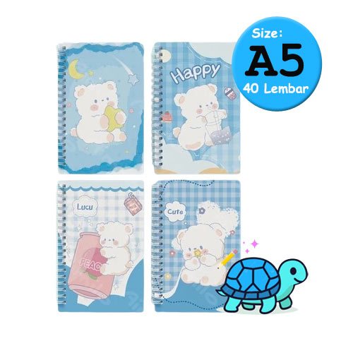 

Aimilo Notebook/Buku Catatan/ Tulis Lucu Aesthetic A5 40 Lembar - Beruang