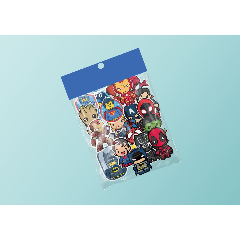 

21Pcs Sticker Pack Marvel Bahan Vinyl Waterproof - Stiker Superhero Laptop Diary Motor Journal Koper