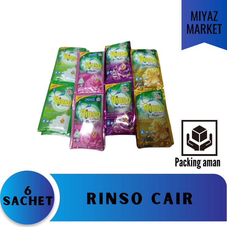 ❤MIYAZMARKET❤ Rinso Cair Sachet / Rinso Cair Renceng / Rinso Cair 18 ml 38 ml 6' / Rinso Liquid