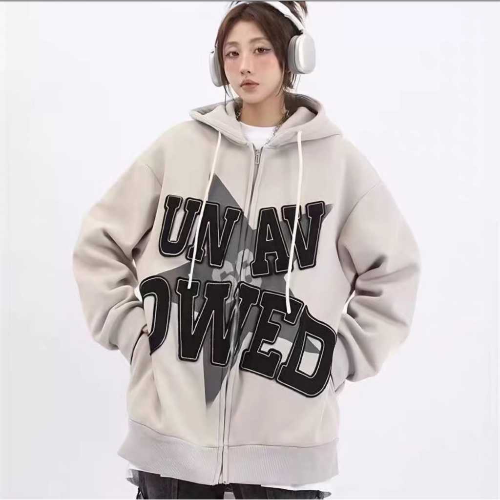 XXL UN AV ZIPPER JAKET HOODIE JUMPER UNISEX - JAKET HODIE OVERSIZE FLEECE