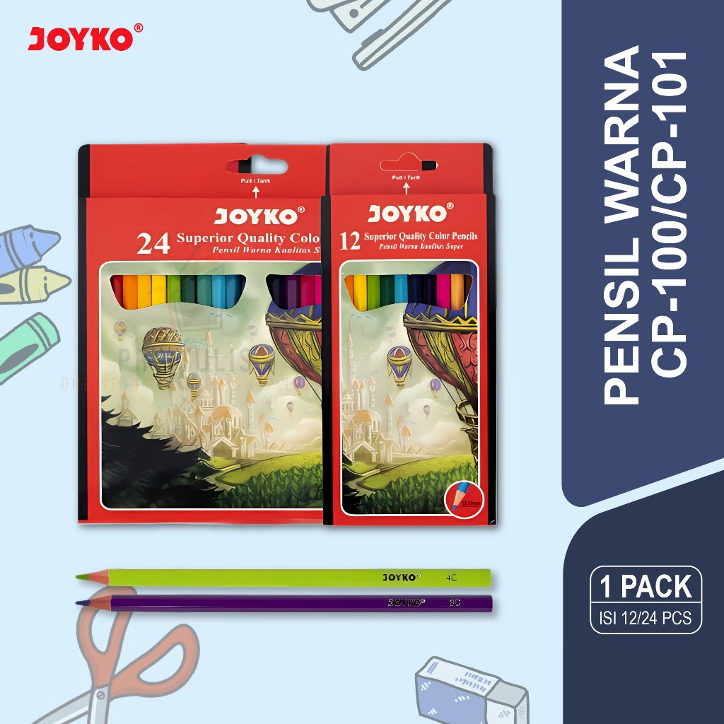 

Pensil Warna Joyko isi 24/12 warna / CP-100 / CP-101