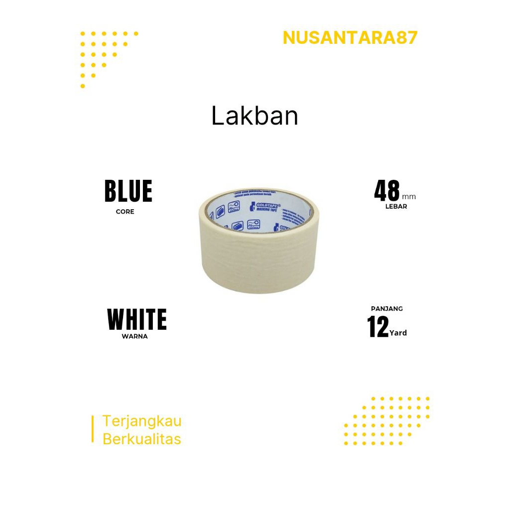 

Goldtape Masking Tape Core Biru / Lakban Kertas 48mm