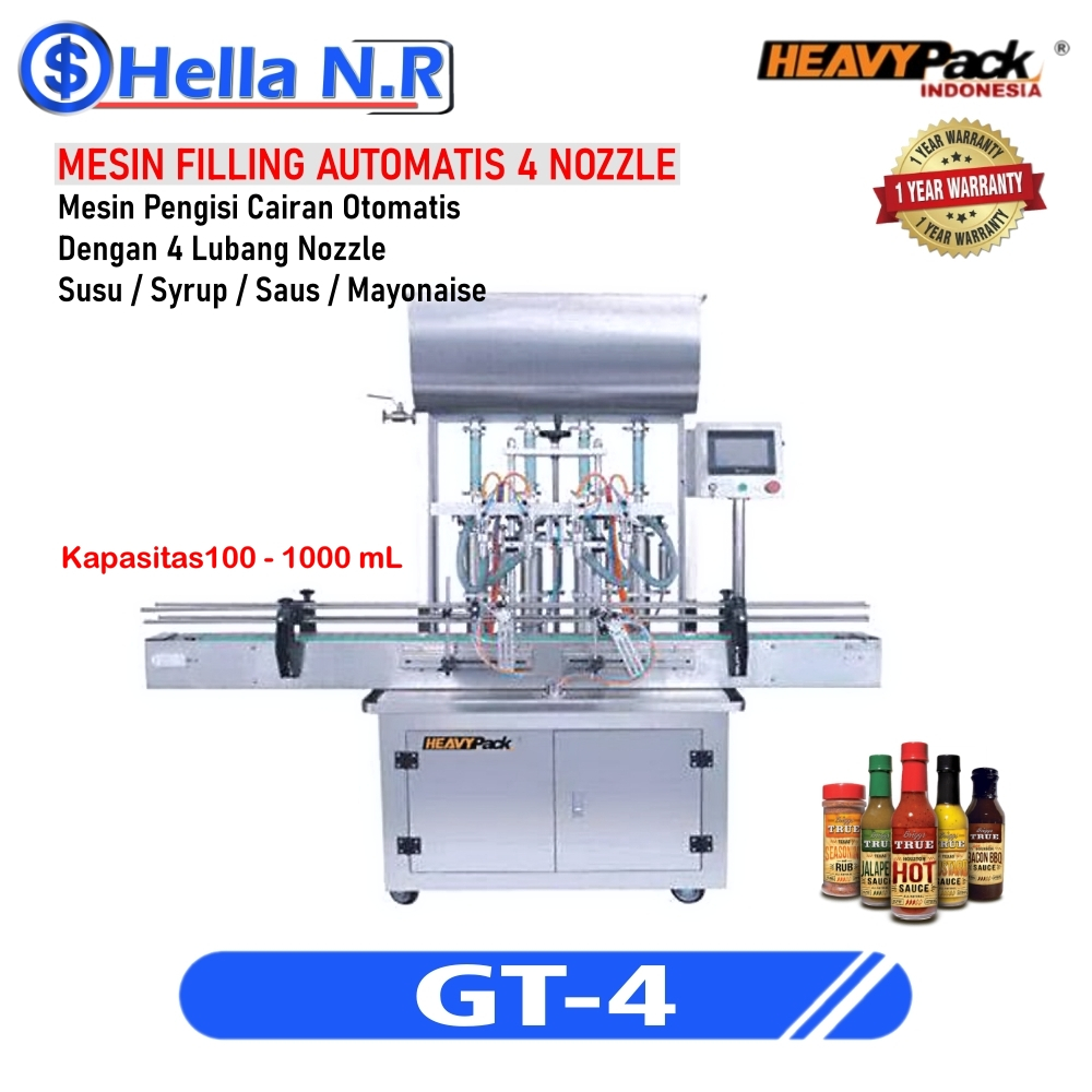 Mesin Pengisian Filling Pasta Otomatis 4 Nozzle GT-4 Heavypack