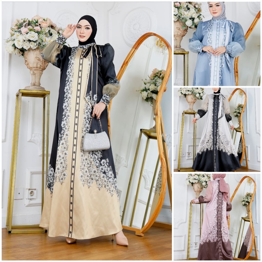 ZYAHNA DRESS SILK MAROKO_GAMIS MODEREN_GAMIS MEWAH_GAMIS DRESS TERBARU 2025