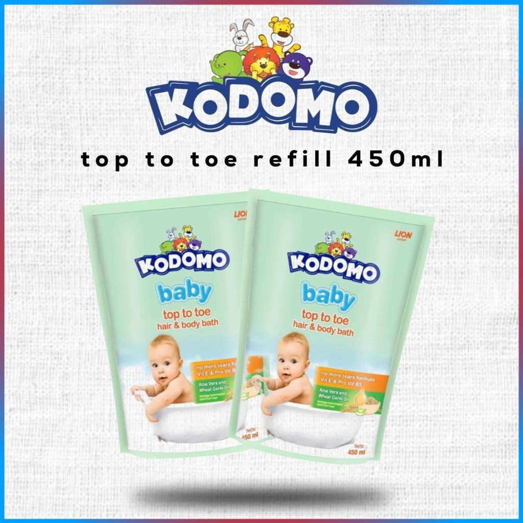PROMO  KODOMO TOP TO TOE REFIL 450ml sabun mandi