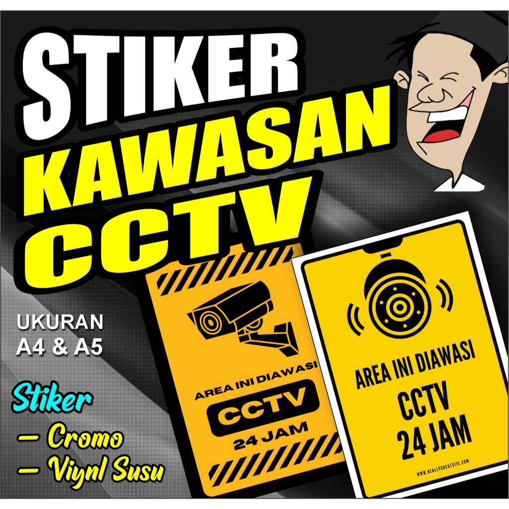 

Stiker area ini diawasi cctv 24 jam stiker cctv