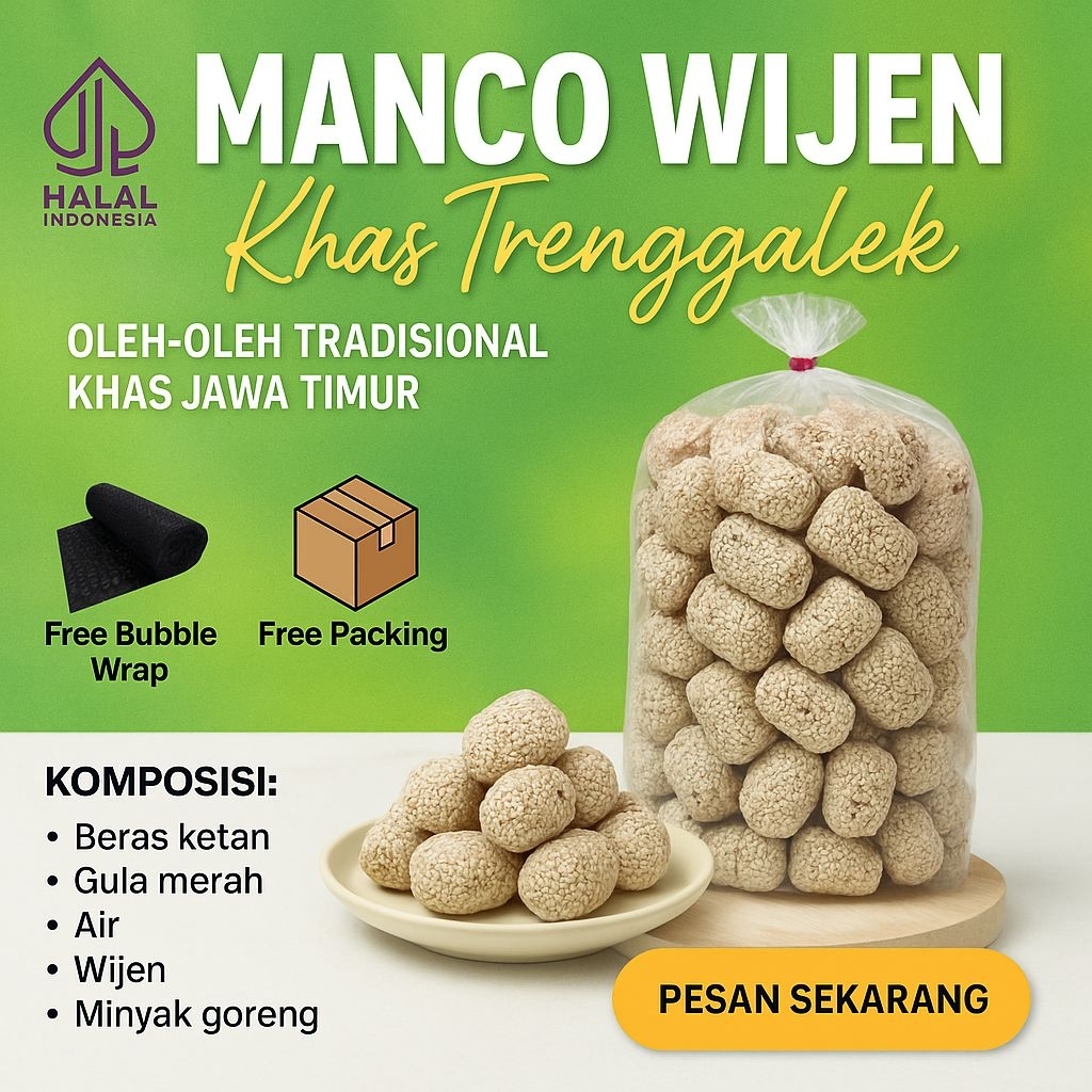

Camilan Manco WIJEN khas Trenggalek 250G I 500G | 1KG Include Bubble Wrab Dan Kardus