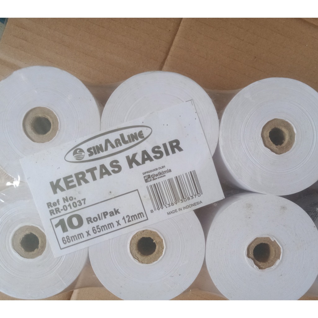

Kertas Kasir Sinarline 68mm x 65mm x 12mm