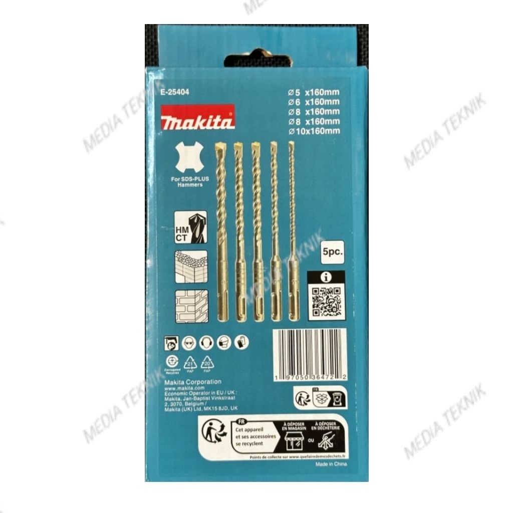 Mata Bor Beton Sds Plus Set 5 Pcs Makita E25404 5 - 10 mm