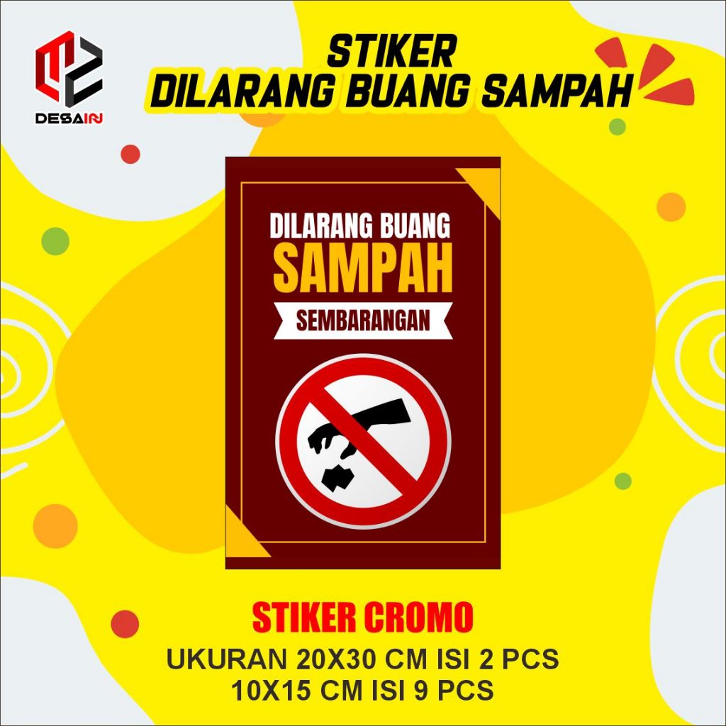 

Stiker dilarang buang sampah sembarangan cromo