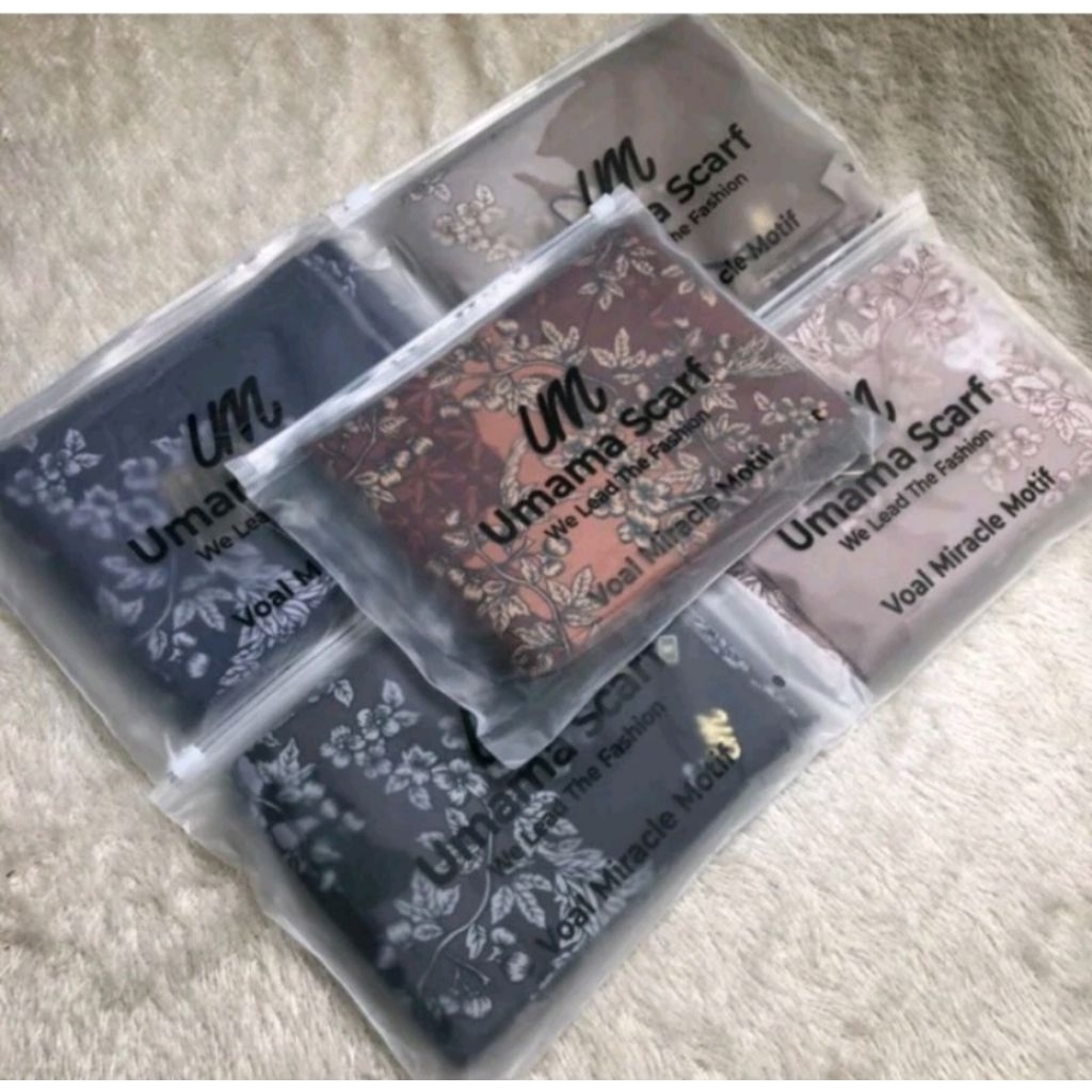 UMAMA SCARF HIJAB SEGI EMPAT SEMU MOTIF / JILBAB UMAMA VOAL MURAH / KERUDUNG SEGIEMPAT UMAMA POUCH J