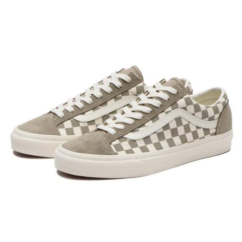VANS Style 36 checkerboard marshmallow/dark green