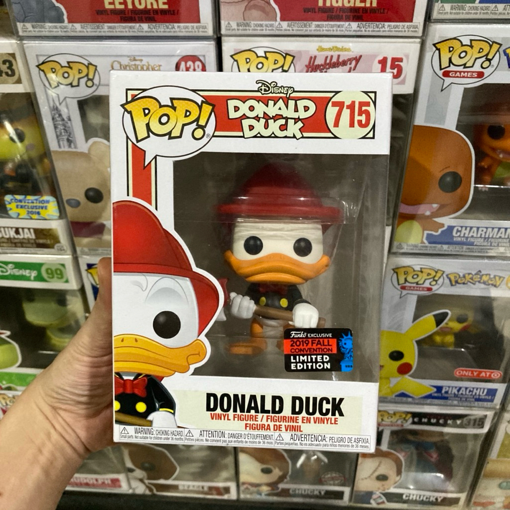 Original funko pop donald duck firefighter disney NYCC