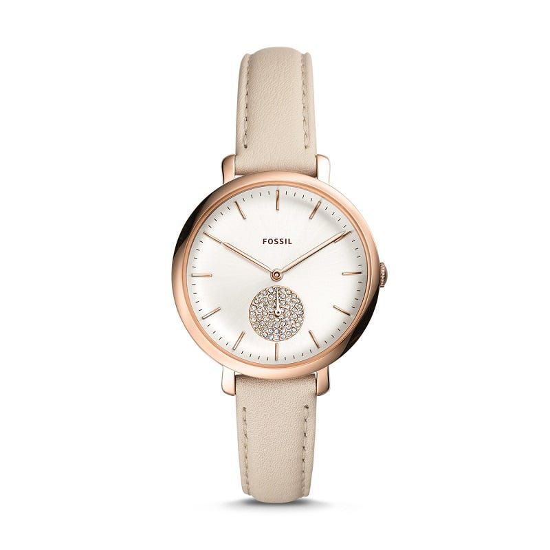 FOSSIL ES4471 Jacqueline Three-Hand Winter White Leather Watch