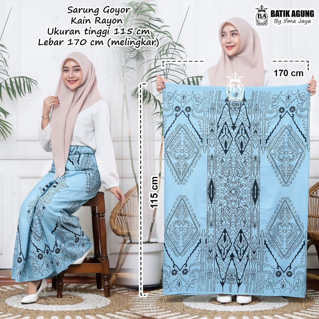 sarung wanita | sarung batik gloyor motif hitam putih | sarung goyor | sarung batik cewek santriwati