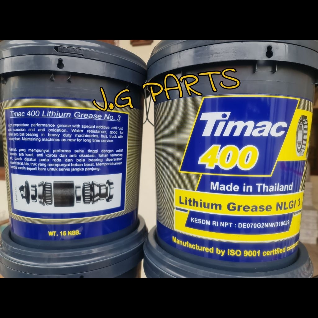 GREASE / GEMUK TIMAC 400 LITHIUM BEARING GREASE THAILAND BESAR 1 PAIL / 15KG / EMBER