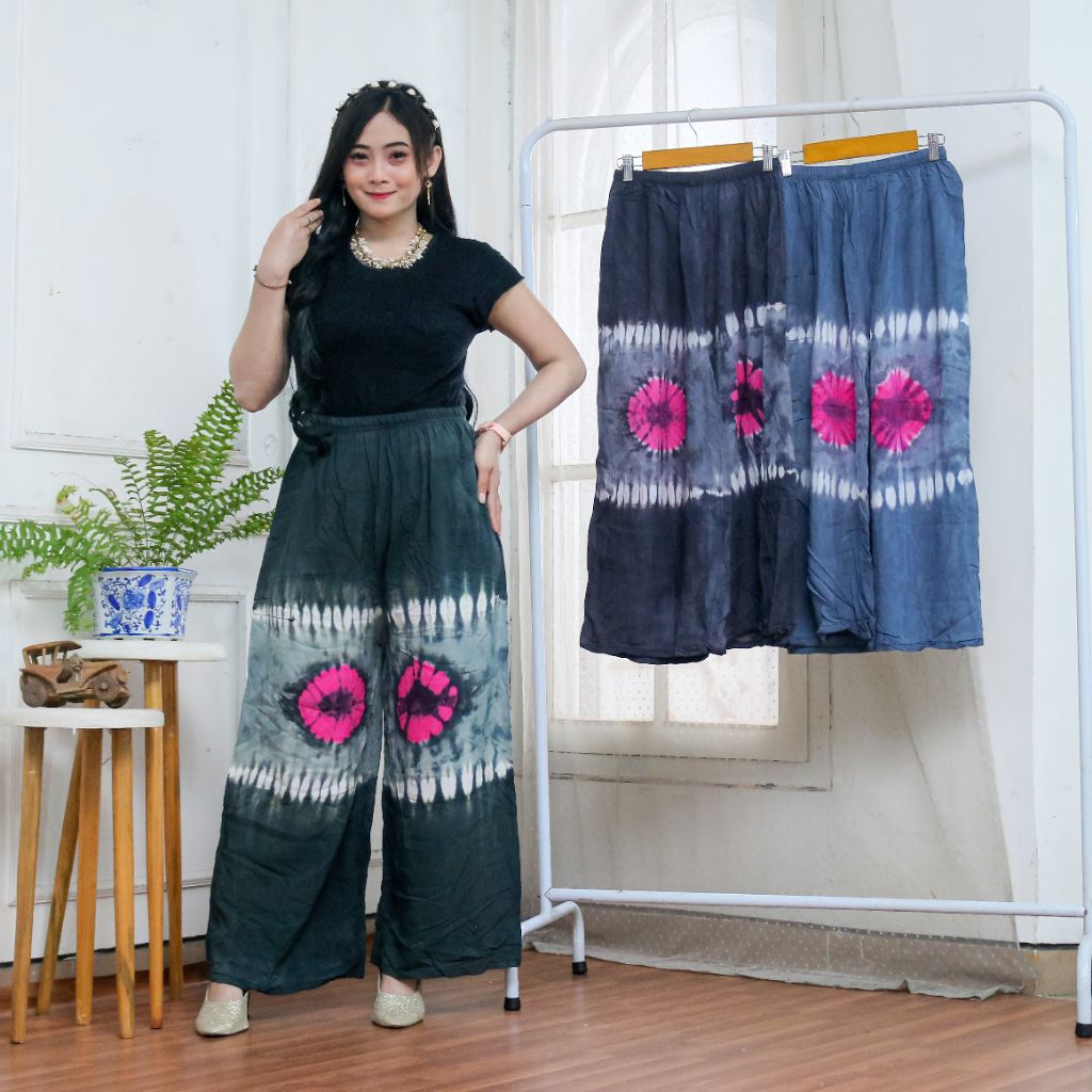 Celana Panjang Wanita Kulot Tie Die Jumbo Celana Kulot Bali