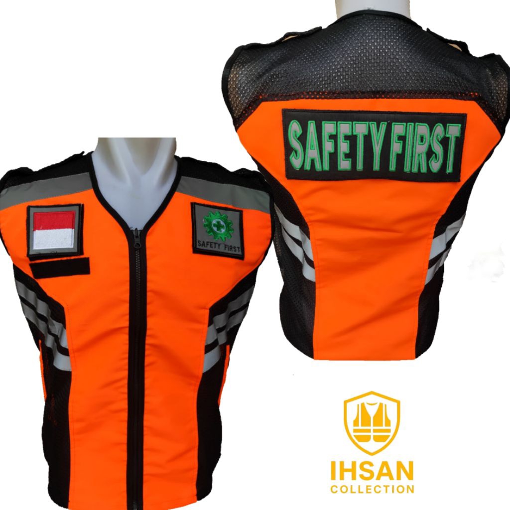 Rompi safety Rompi K3 Kerja Lapangan Bahan Taslan Kombinasi Jala