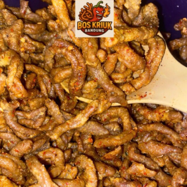 

usus ayam crispy pedas daun jeruk/ cemilan usus ayam crispy pedas original
