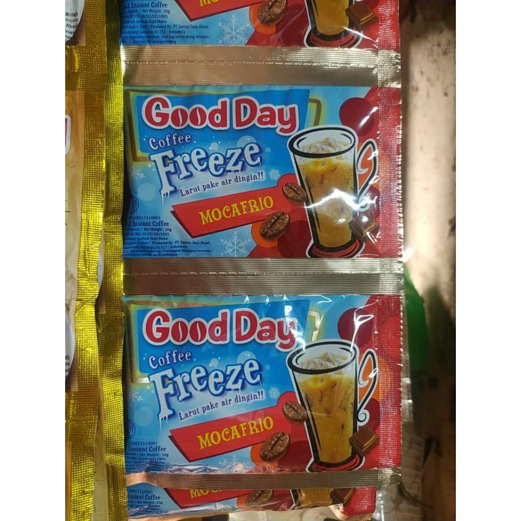 

good day coffee freeze mocafrio 30g 1renceng isi 10pcs
