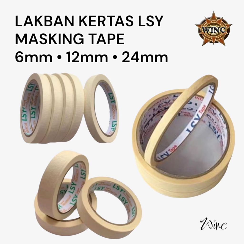 

Lakban Kertas LSY Masking Tape 6mm, 12mm, 24mm