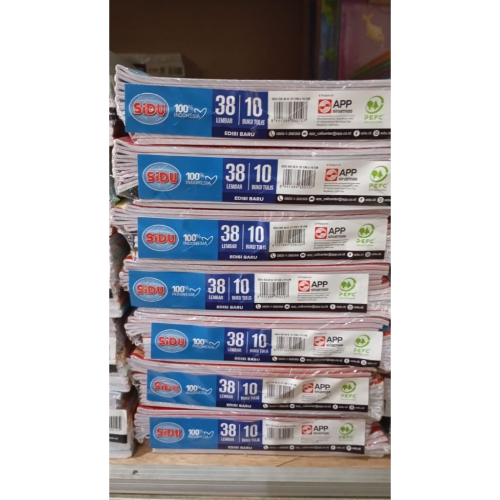 

(1pak) Buku tulis Sidu isi 38 / buku kwarto Sidu 38/buku tulis sinar dunia 38 lembar isi 10pcs/ buku tulis murah