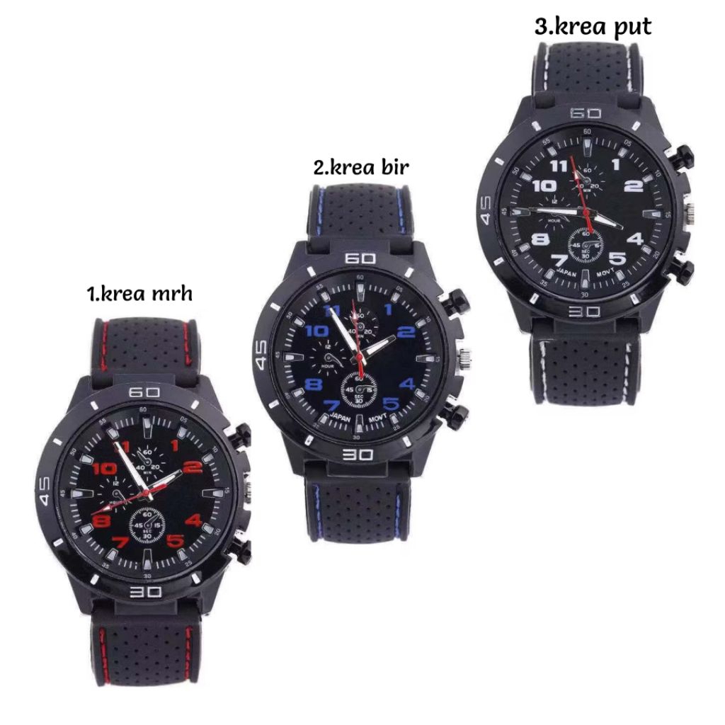 jam tangan pria korea sport jam tangan analog pria