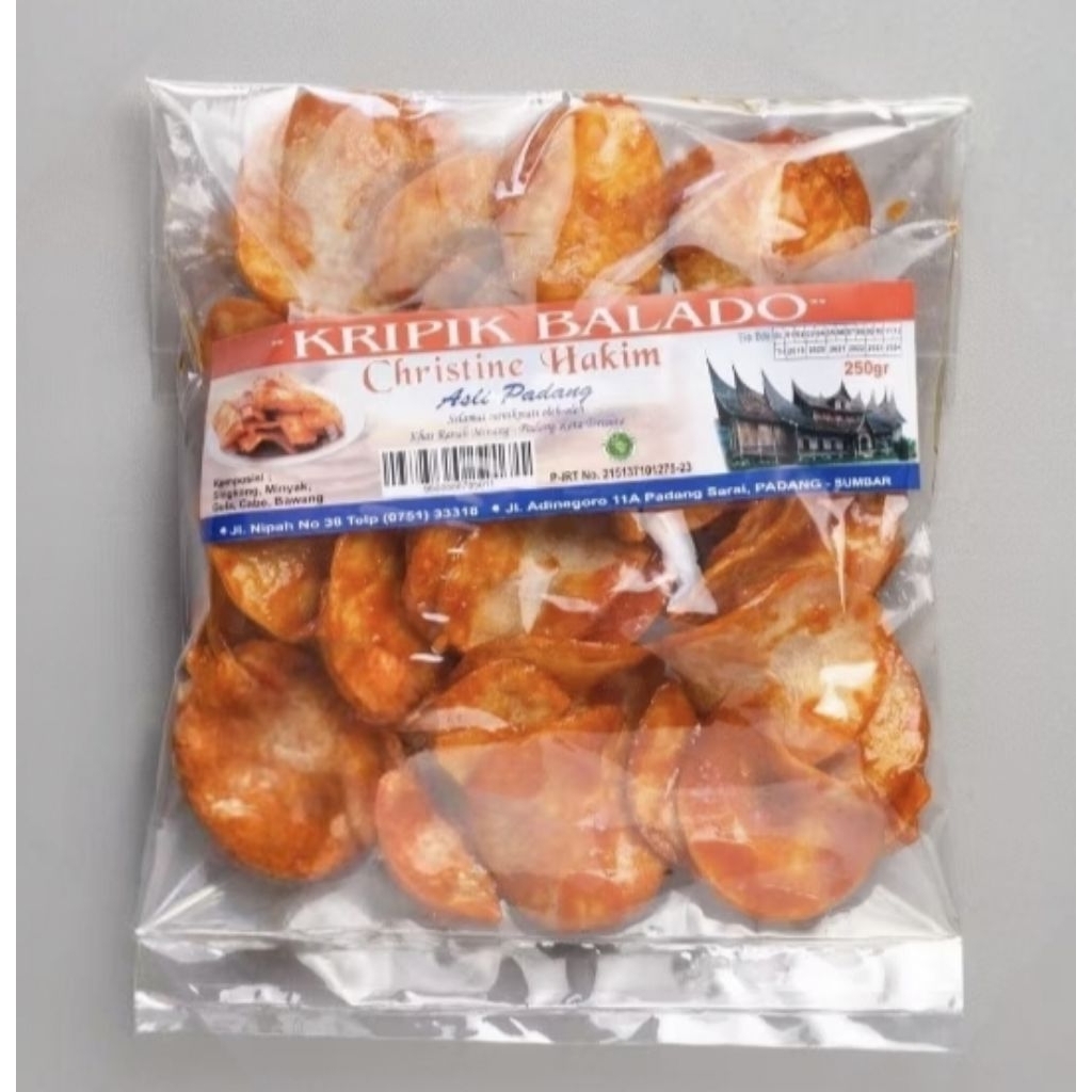 

Keripik Balado Christine Hakim Khas Padang 250 gr