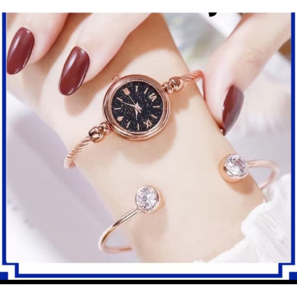 Jam tangan gelang wanita kecil casual analog kekinian