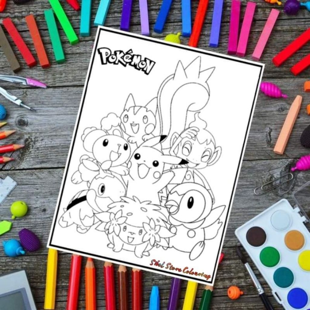 

Kertas Mewarnai Anak Tema Pokemon 01 (10 Gambar) / Kertas Gambar Tebal 160Gsm / Kertas Gambar Anak PAUD / TK / SD