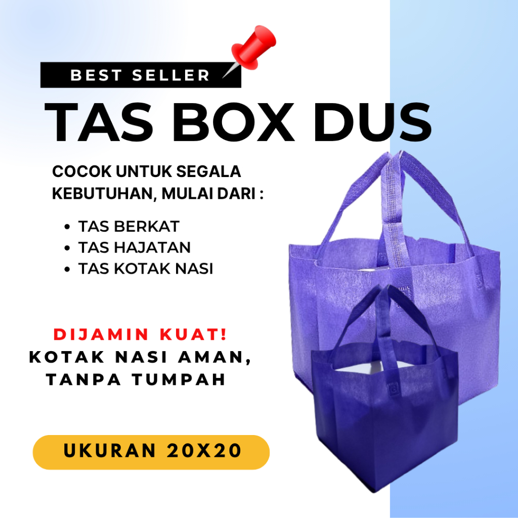 

TAS BOX DUS PRESS (ISI 12 PCS) UKURAN 20X20 | TAS BOX HAJATAN | TAS BOX NASI HARGA PER LUSIN