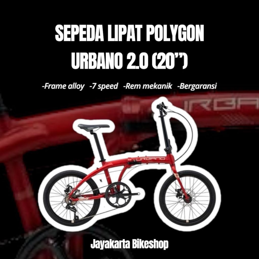 SEPEDA LIPAT FOLDING BIKE POLYGON URBANO 2.0 SIZE 20” ALLOY ALUMINIUM ORIGINAL BERGARANSI