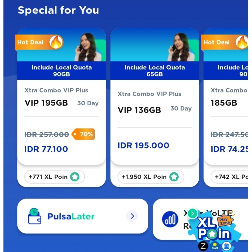 XL Kartu Perdana XTRA Combo VIP Plus Diskon 70%