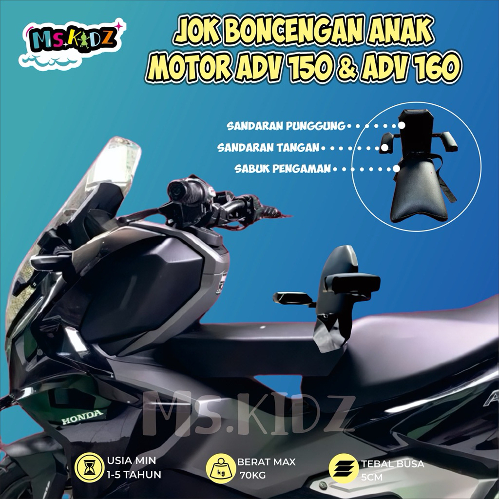 Jok Boncengan Anak Dengan Sandaran Motor ADV 160 & ADV 150 Dudukan Anak Dengan Sandaran Untuk Motor 
